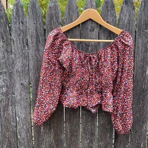 Zara, Cropped Flower Top